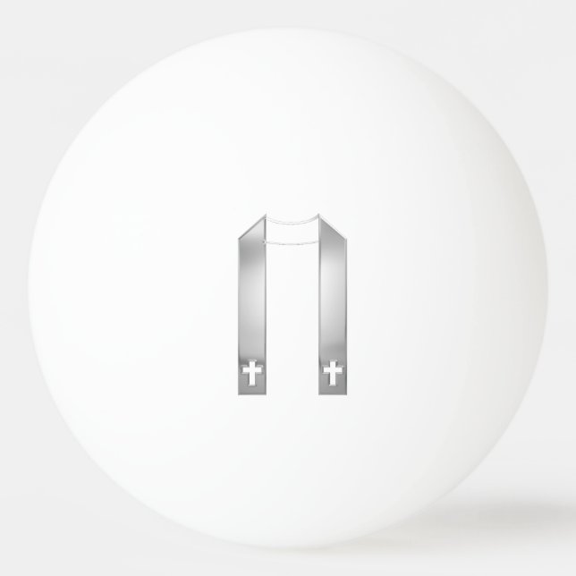 3-D Aussehen Silver Priest's Stole Tischtennisball (Vorderseite)