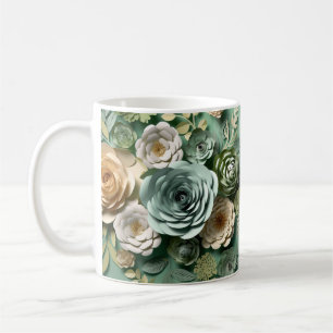 3 D Blume der grünen Seite Kaffeetasse