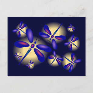 3-D Dragonfly Art Postkarte