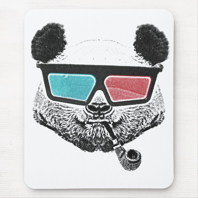 3-D Gläser des Vintagen Pandas Mousepad (Vorne)