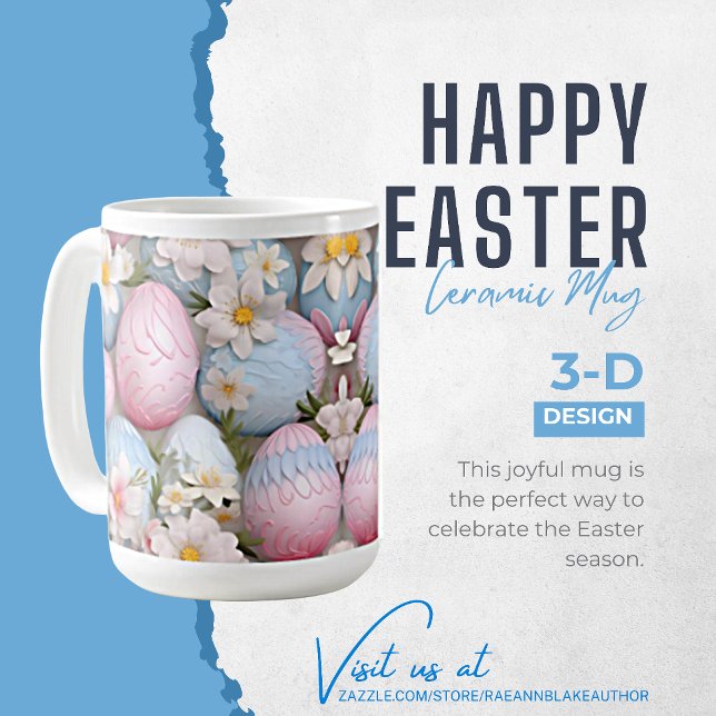 3-D Happy Easter Eggs Keramik Tasse (Von Creator hochgeladen)