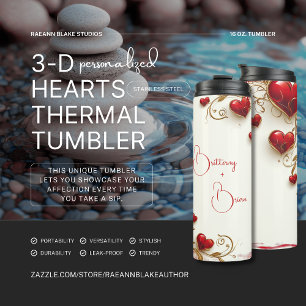 3-D Herz Personalisierter Thermaltumbler Thermosbecher