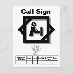 3-D Look Ham Icon QSL    CardAnpassen! Postkarte