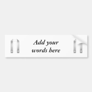 3-D Look Silver Priest’s Stole Autoaufkleber