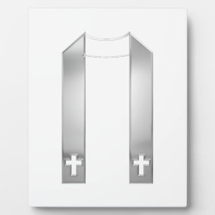 3-D Look Silver Priest’s Stole Fotoplatte
