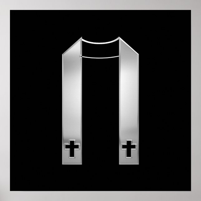 3-D Look Silver Priest’s Stole Poster (Vorne)