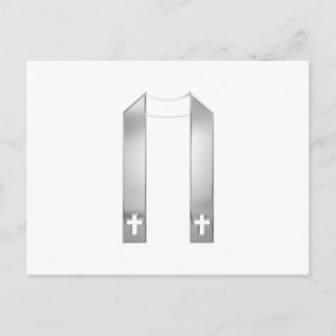3-D Look Silver Priest’s Stole Postkarte