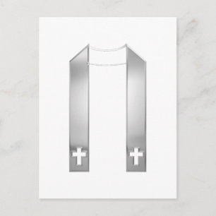 3-D Look Silver Priest’s Stole Postkarte