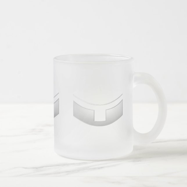 3-D Look Silver Priest's oder Minister's Collar Mattglastasse (Rechts)