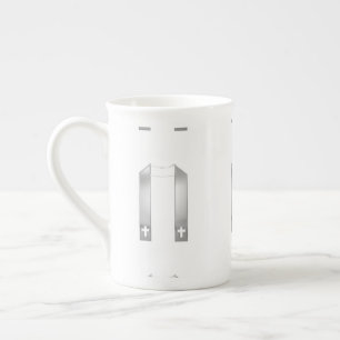 3-D Look Silver Priest's Stole Prozellantasse