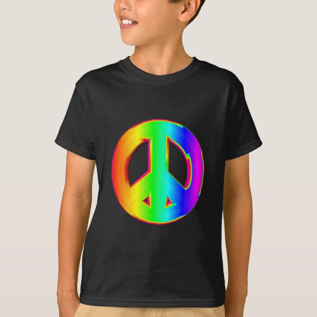 3-D Regenbogen-Friedenszeichen #1 T-Shirt (Vorderseite)