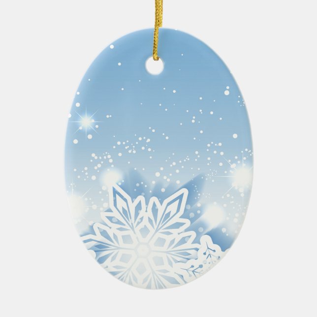 3-D Schneeflocken Keramikornament (Vorne)