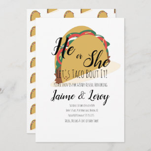 3-D-Taco-Party-Gender-Offenlegung Er oder sie Einl Einladung