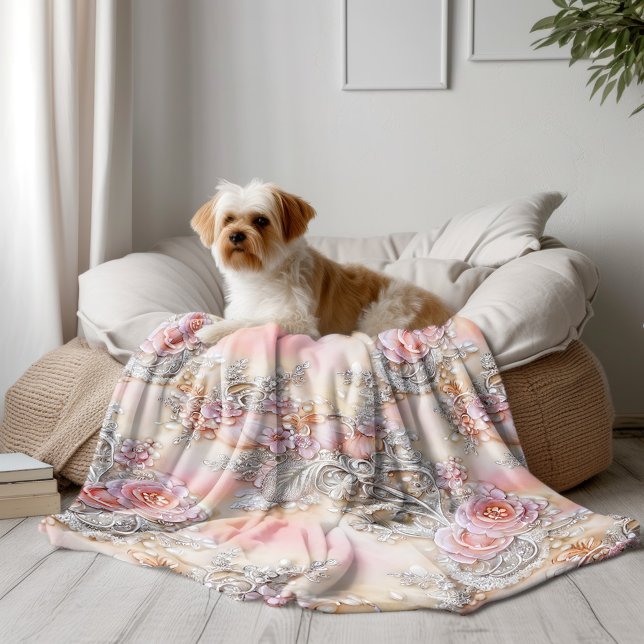 3-D-verzaubert Rosenmuster Fleecedecke (Von Creator hochgeladen)