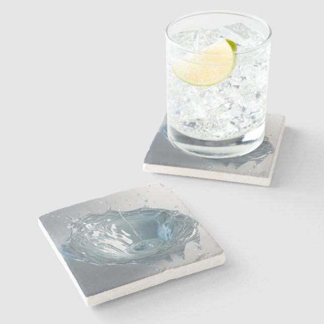 3-D-Wasserabfall Steinuntersetzer (Seitenansicht)