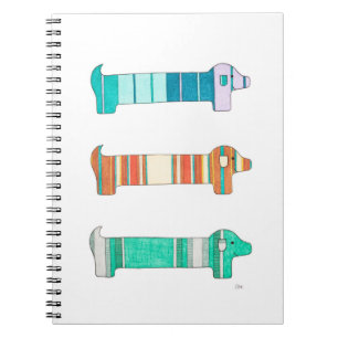 3 Dackel Color Study #1 Notebook Notizblock