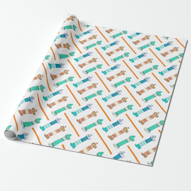 3 Dackel Color Study #1 Wrapping Paper Geschenkpapier (Ungerollt)