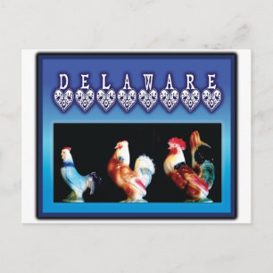 3 Delaware-Hühner Postkarte