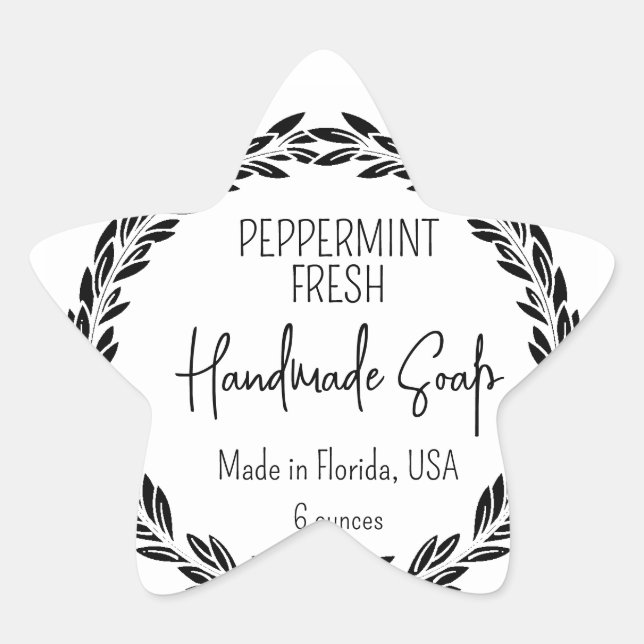 3 Designs Benutzerdefinierte Moderne Blattumrandun Stern-Aufkleber (Vorderseite)