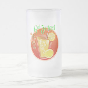 3 Dimensional Get Juiced Graphics Mattglas Bierglas
