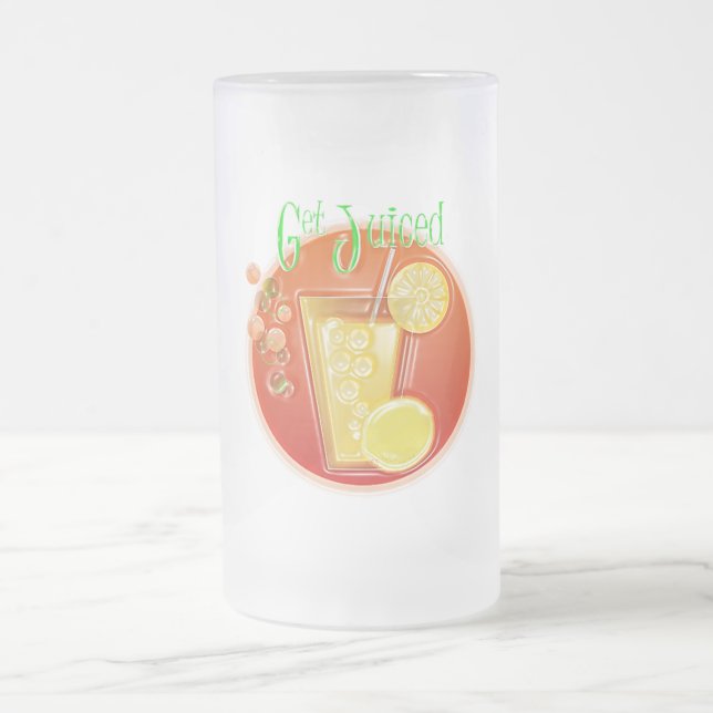 3 Dimensional Get Juiced Graphics Mattglas Bierglas (Mittel)