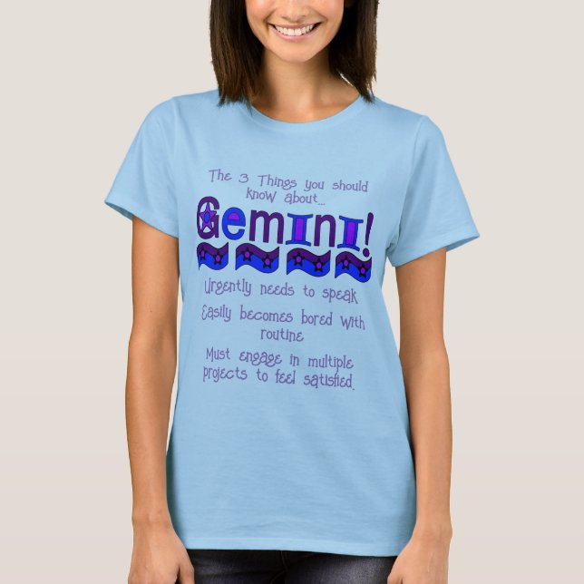 3 Dinge, die Sie über Gemini T - Shirt wissen soll (Vorderseite)
