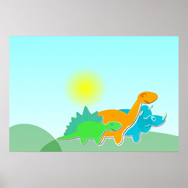 3 Dinosaurier Friends Poster (Vorne)