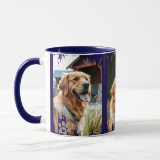 3 Dog Photos Heart Pawprints Gift Tasse