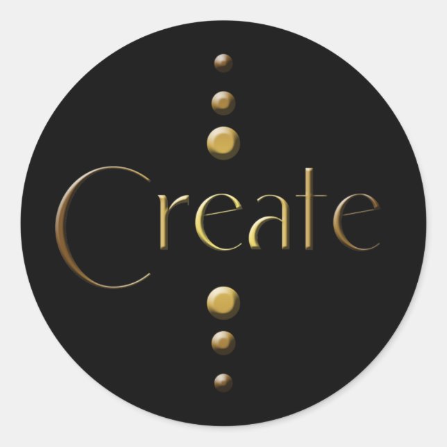3 Dot Gold Block Erstellen und Schwarzer Hintergru Runder Aufkleber (Vorderseite)