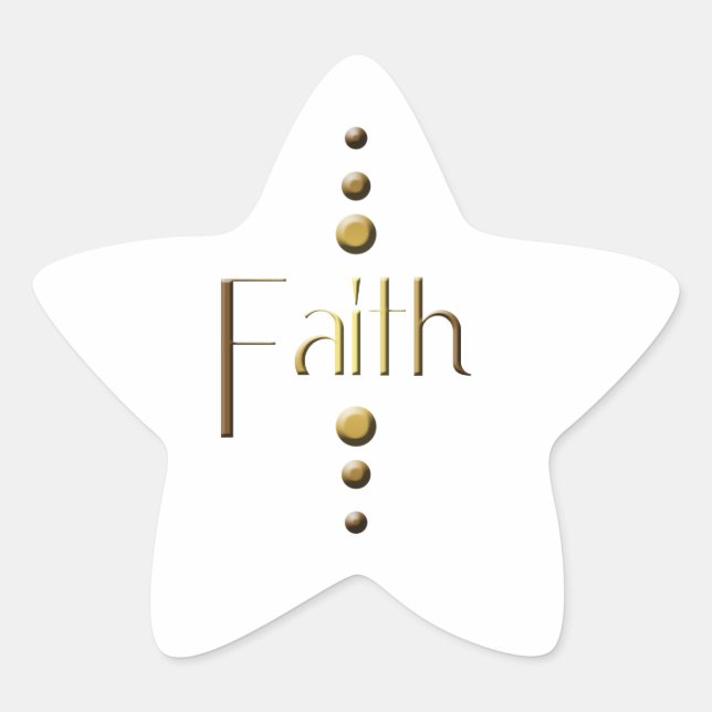 3 Dot Gold Block Faith Stern-Aufkleber (Vorderseite)