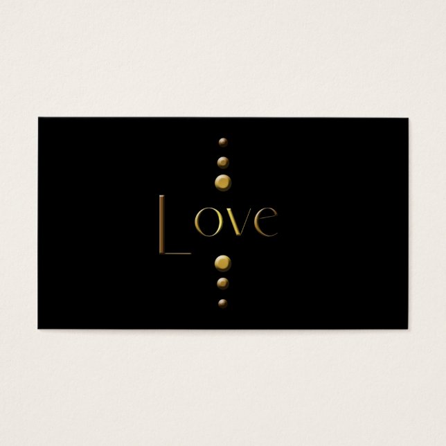 3 Dot Gold Block Liebe und Schwarzer Hintergrund (Vorderseite)