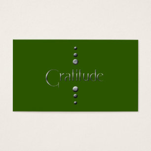 3 Dot Silver Block Dankbarkeit & grüner Hintergru
