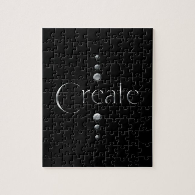 3 Dot Silver Block Erstellen und schwarzer Hinterg Puzzle (Vertikal)