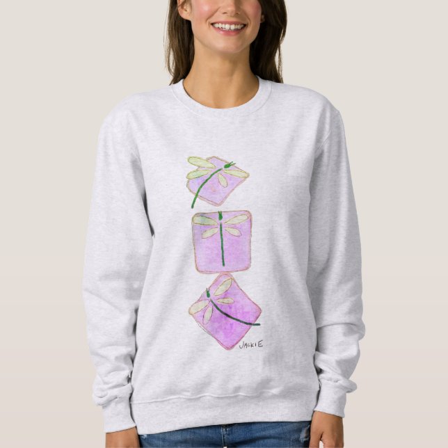 3 Dragonflies Abstrakte Kunst zu tragen Sweatshirt (Vorderseite)
