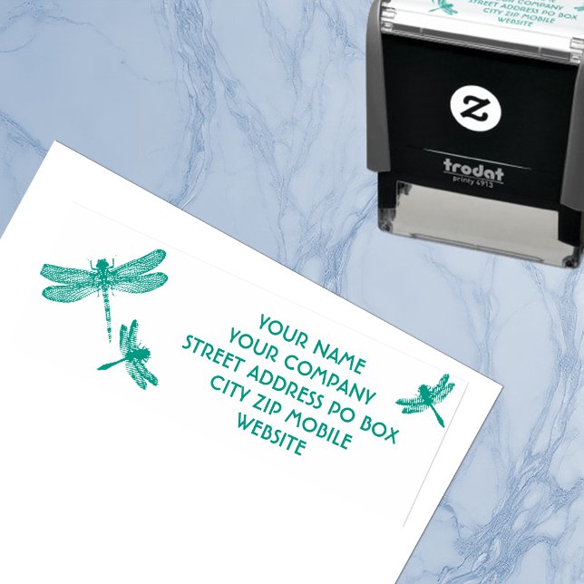 3 DRAGONFLIES Insektenfirma persönliche Adresse Permastempel (Von Creator hochgeladen)