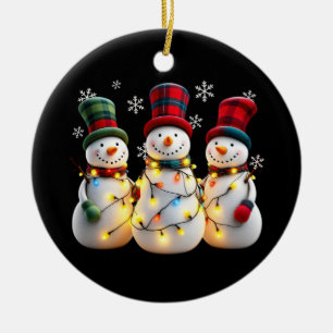 3 Drei Schneemänner Familie Weihnachten Mit Xmas L Keramik Ornament