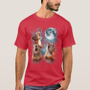 3 Eichhörnchen-Mond heulender Eichhörnchen-Kopf Lu T-Shirt
