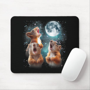 3 Eichhörnchen Moon Howling Eichhörnchen Kopf Funn Mousepad