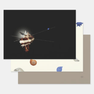 3 einzigartiger Schmetterlingsstrand Weihnachten Geschenkpapier Set