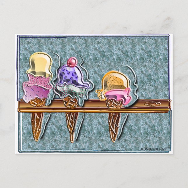 3 Eissorten 1 Postkarte (Vorderseite)