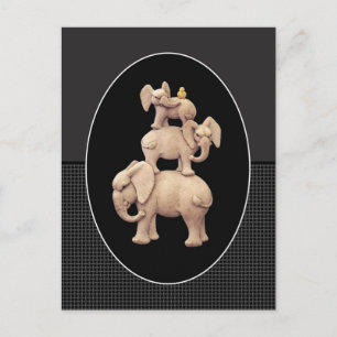 3 Elefanten und 1 Ente Postkarte