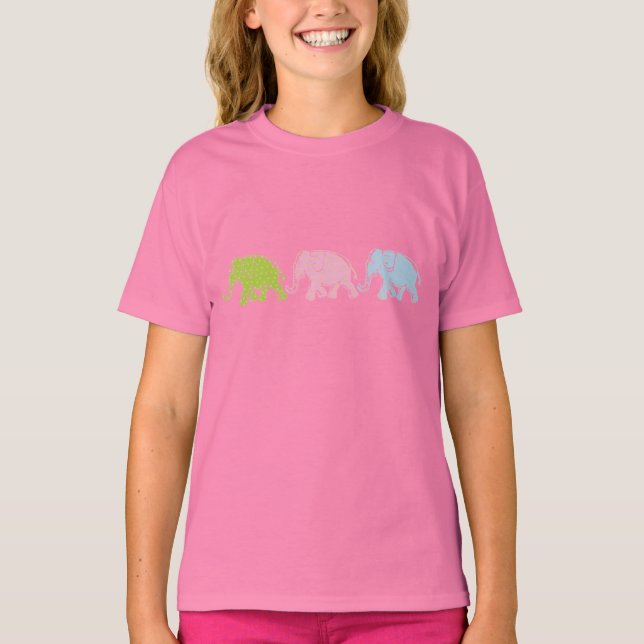 3 Elephants Girls Ringer T - Shirt (Vorderseite)