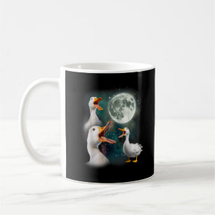 3 Enten heulen auf den Mond Lustig Weird Cursed Pe Kaffeetasse