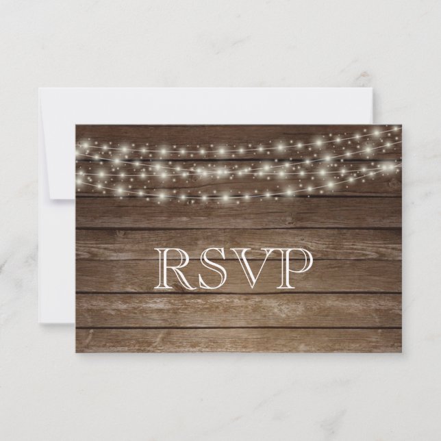 3 Entree Choice Rustic Mason Jar Wedding Response RSVP Karte (Vorderseite)