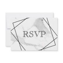 3 Entree Choices Marble Geometric Wedding Response