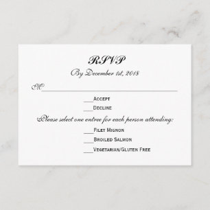3 Entree Choices UAWG Wedding Response Antwort