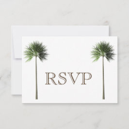 3 Entree Tropical Palm Tree Menu UAWG Wedding Card Einladung