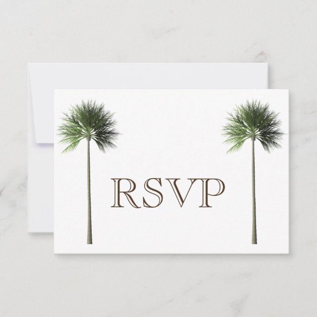 3 Entree Tropical Palm Tree Menu UAWG Wedding Card Einladung (Vorderseite)