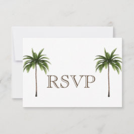 3 Entree Tropical Palm Tree Menu UAWG Wedding Card Einladung