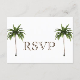 3 Entree Tropical Palm Tree Menu UAWG Wedding Card Einladung